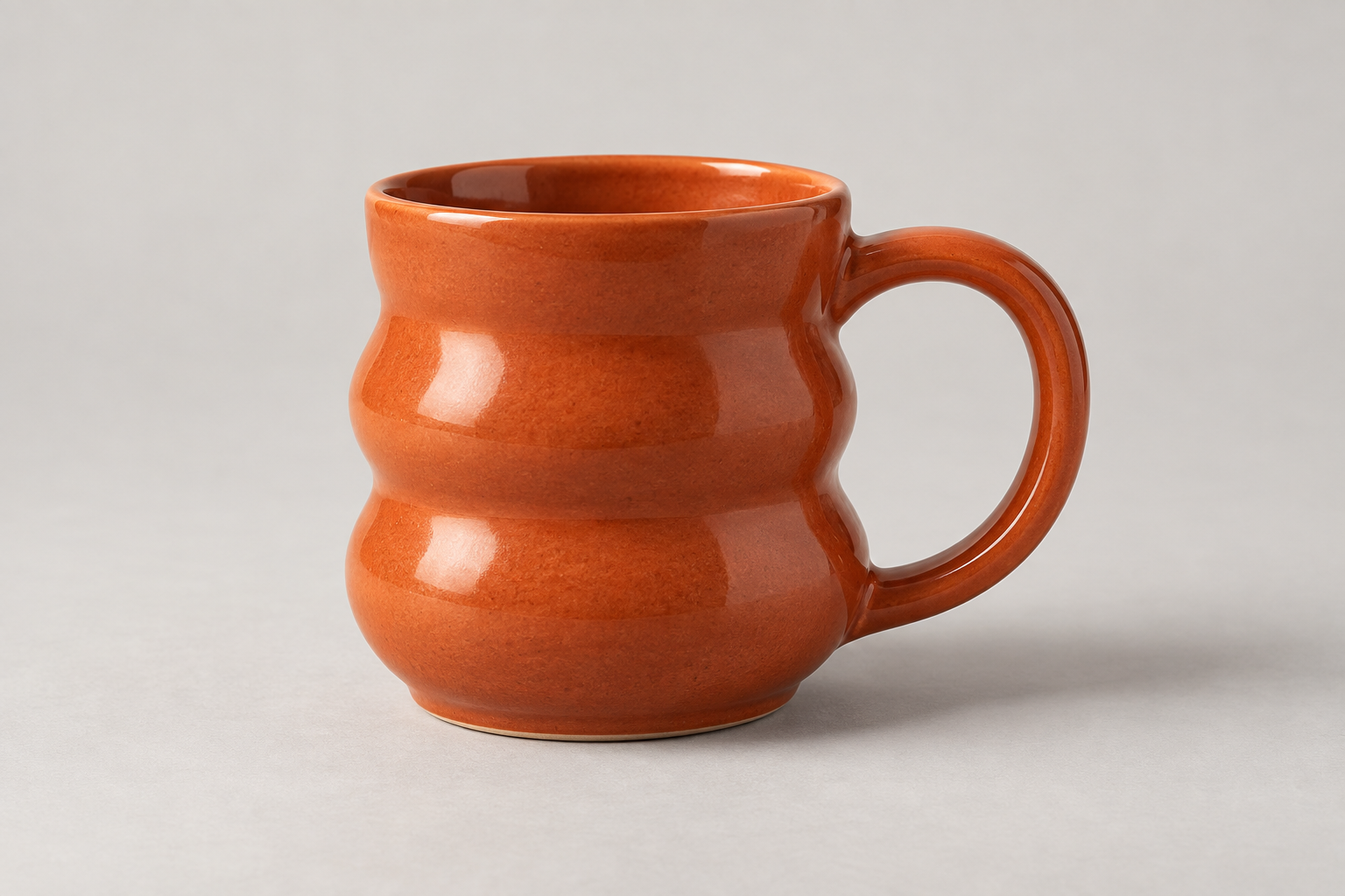 Orange mug in a landscape photo
